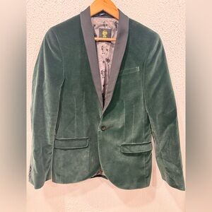 Noose & Monkey Men’s Green Smellvet blazer jacket Black mens size 38R